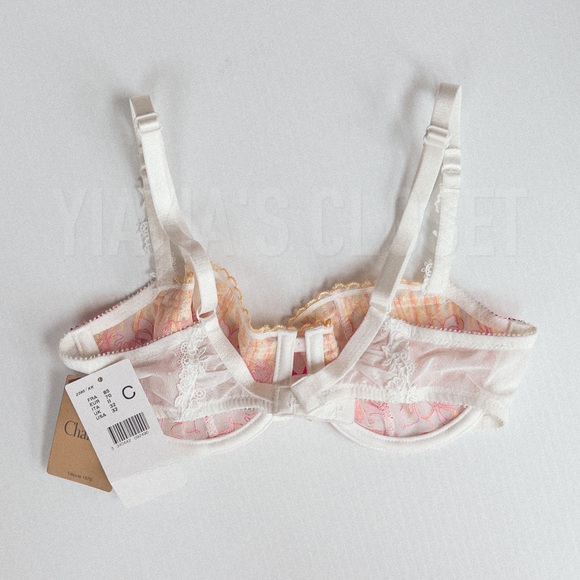 Chantelle 32C Paradise 2385 Sheer Floral Embroidery Balconnette Bra NWT - Picture 5 of 15